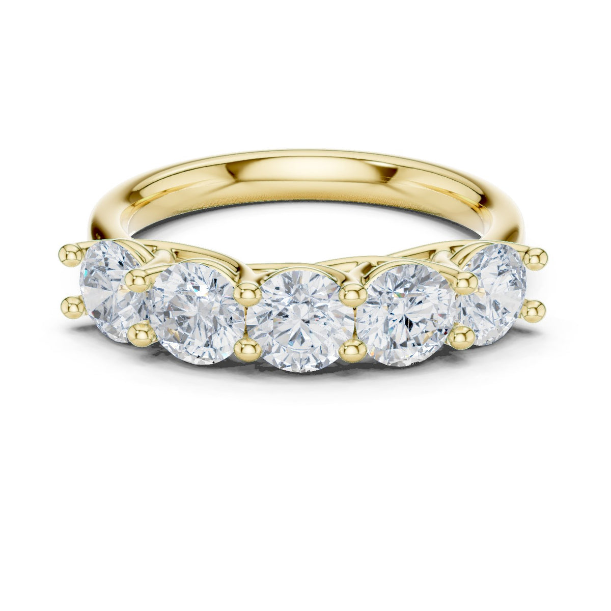 Round Diamond Five Stone Anniversary Band