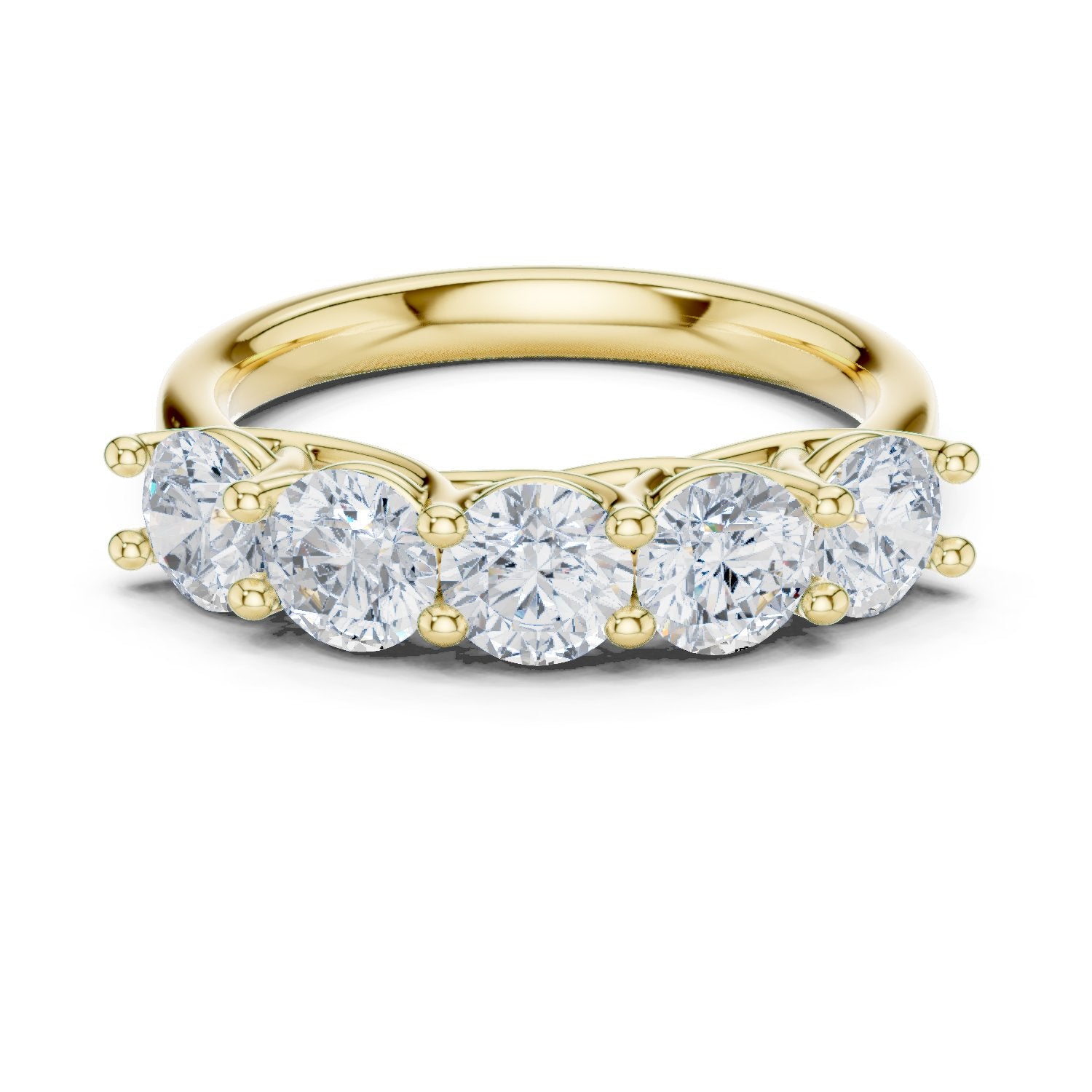 Round Diamond Five Stone Anniversary Band