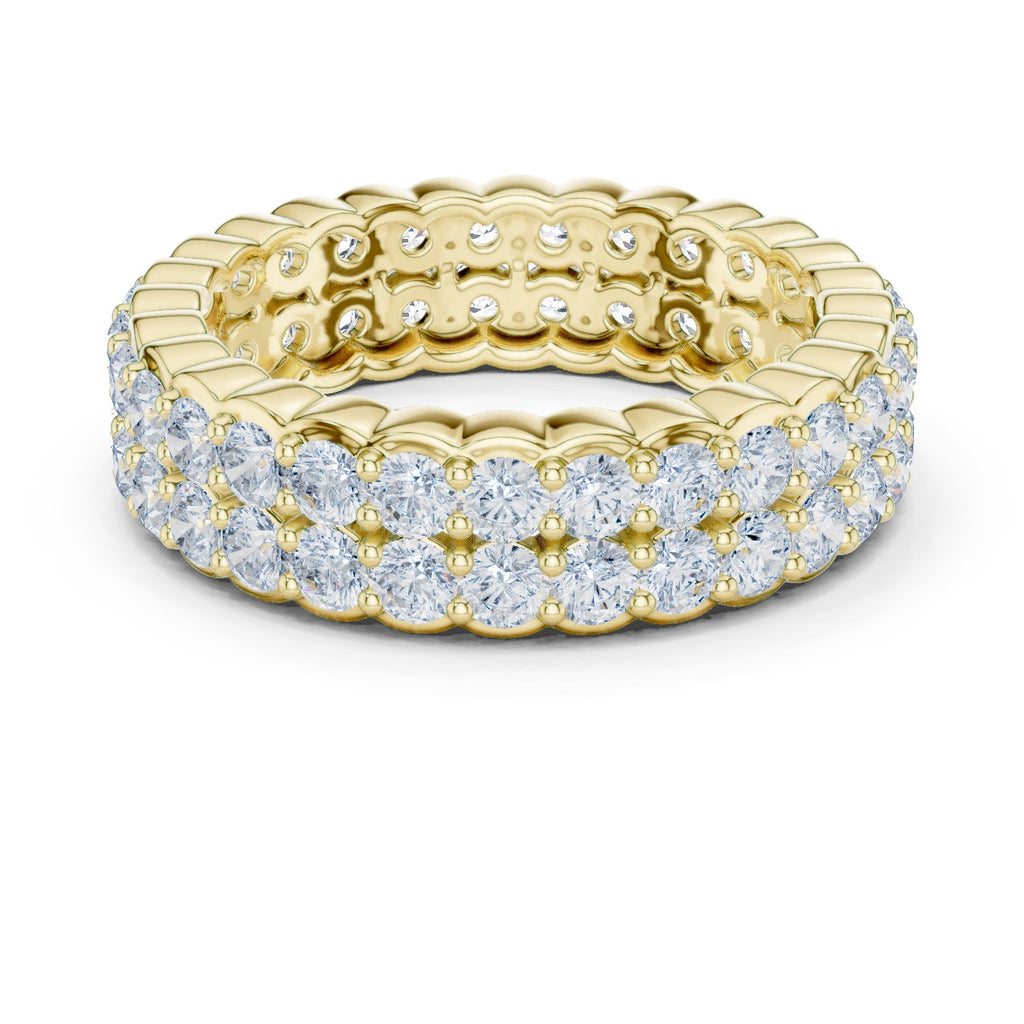 Round Diamond Wide Multi-Row Pavé Anniversary Band
