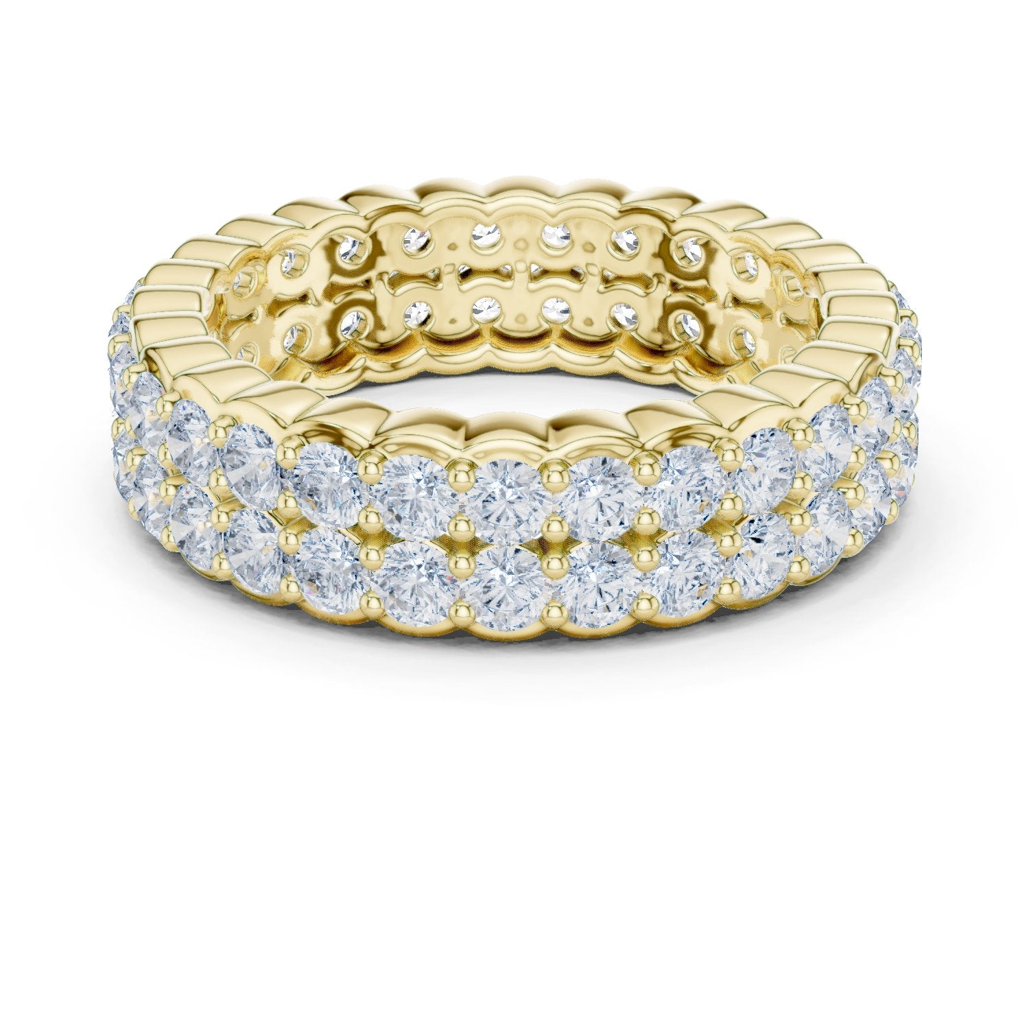 Round Diamond Wide Multi-Row Pavé Anniversary Band