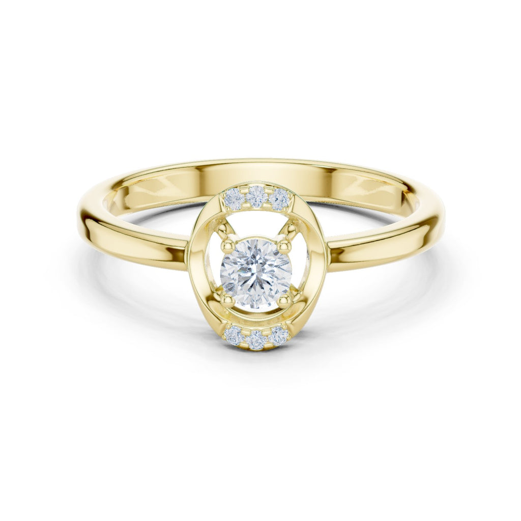 Opal Channel Set Diamond Engagement Ring