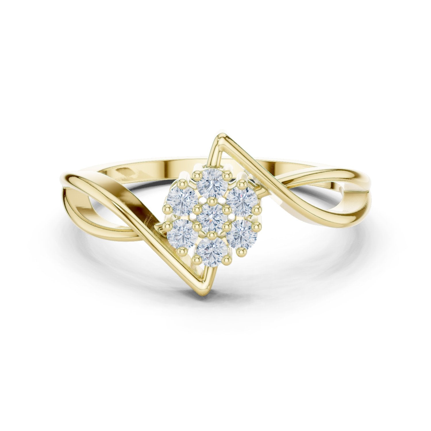 Modish Split Shank Diamond Engagement Ring