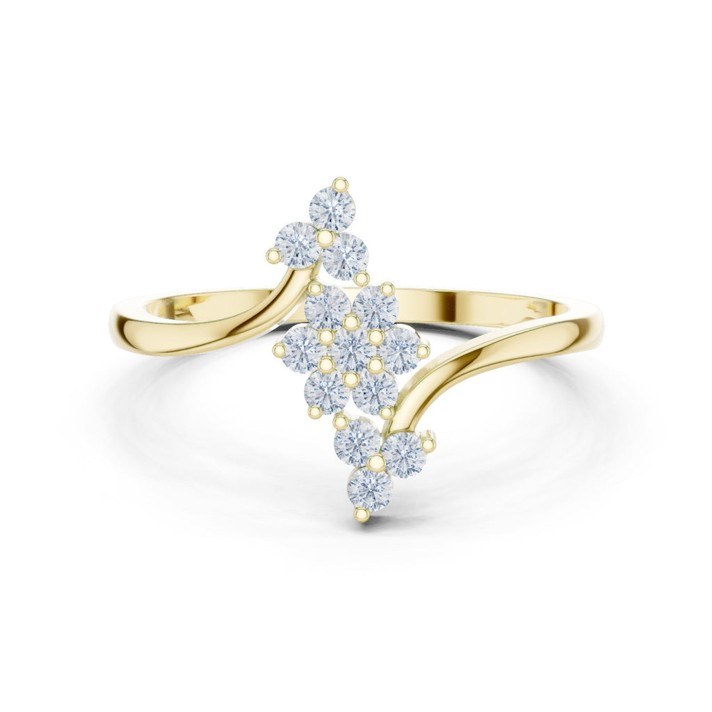 Elaborate Cluster Diamond Engagement Ring