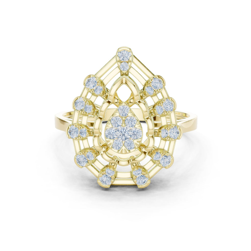 Round Diamond Cluster Engagement Ring