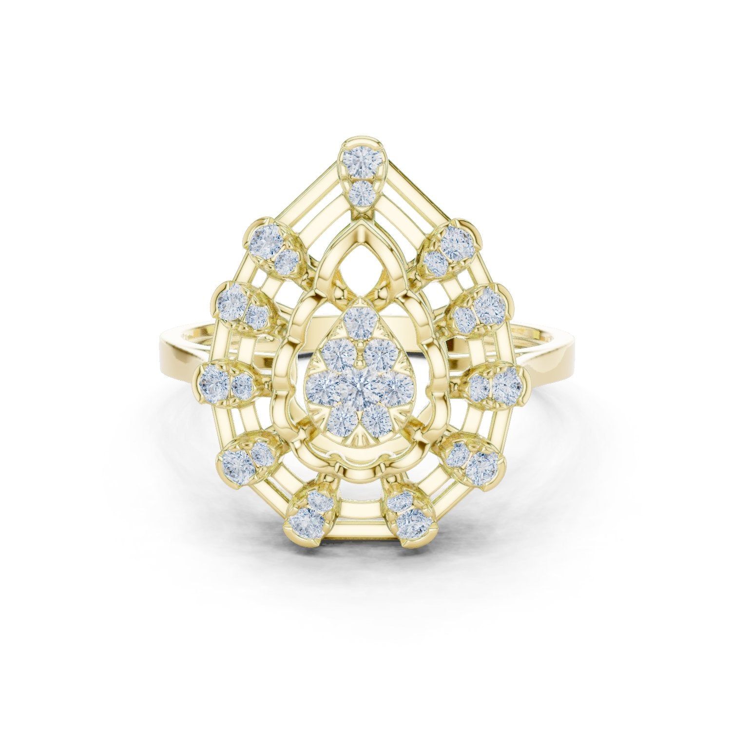 Round Diamond Cluster Engagement Ring