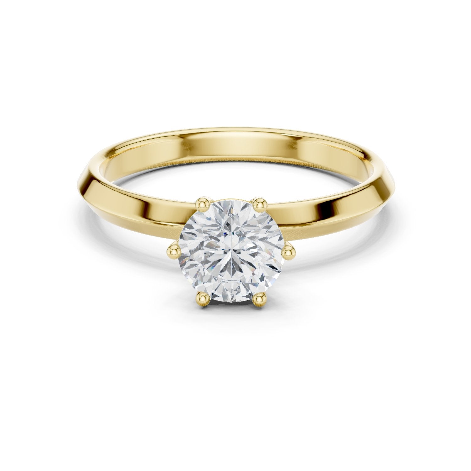 Round Brilliant Six Prong Solitaire Engagement Ring