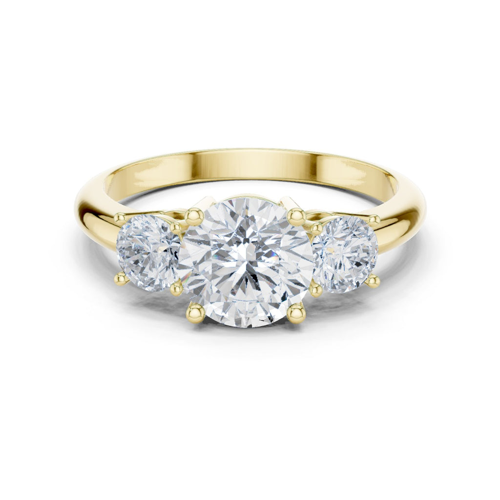 Round Diamond Three Stone Engagement Ring