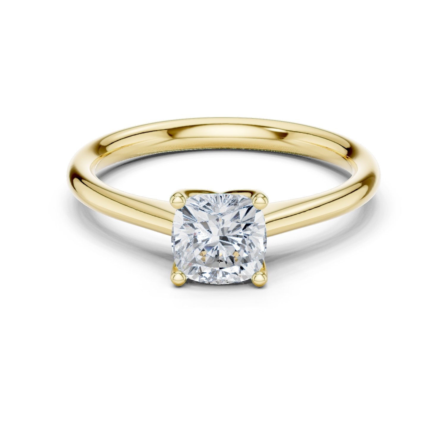 Cushion Cut Knife Edge Solitaire Engagement Ring
