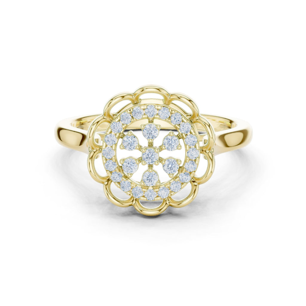 Lace Design Diamond Ring