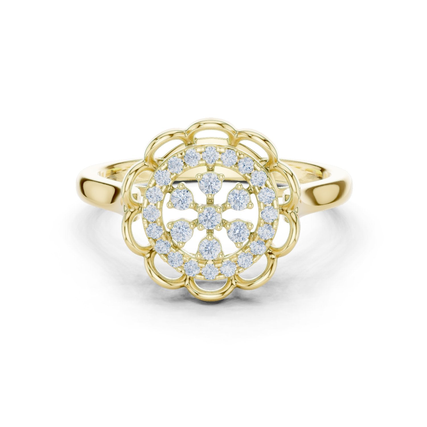 Lace Design Diamond Ring