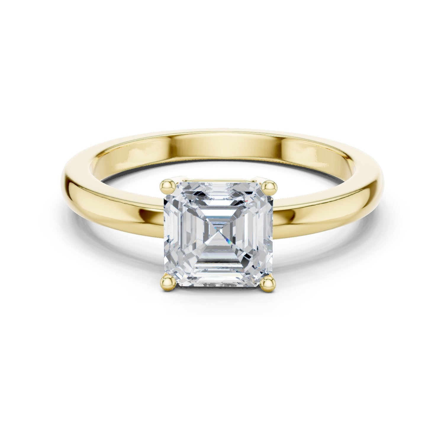 Asscher Cut Solitaire Engagement Ring