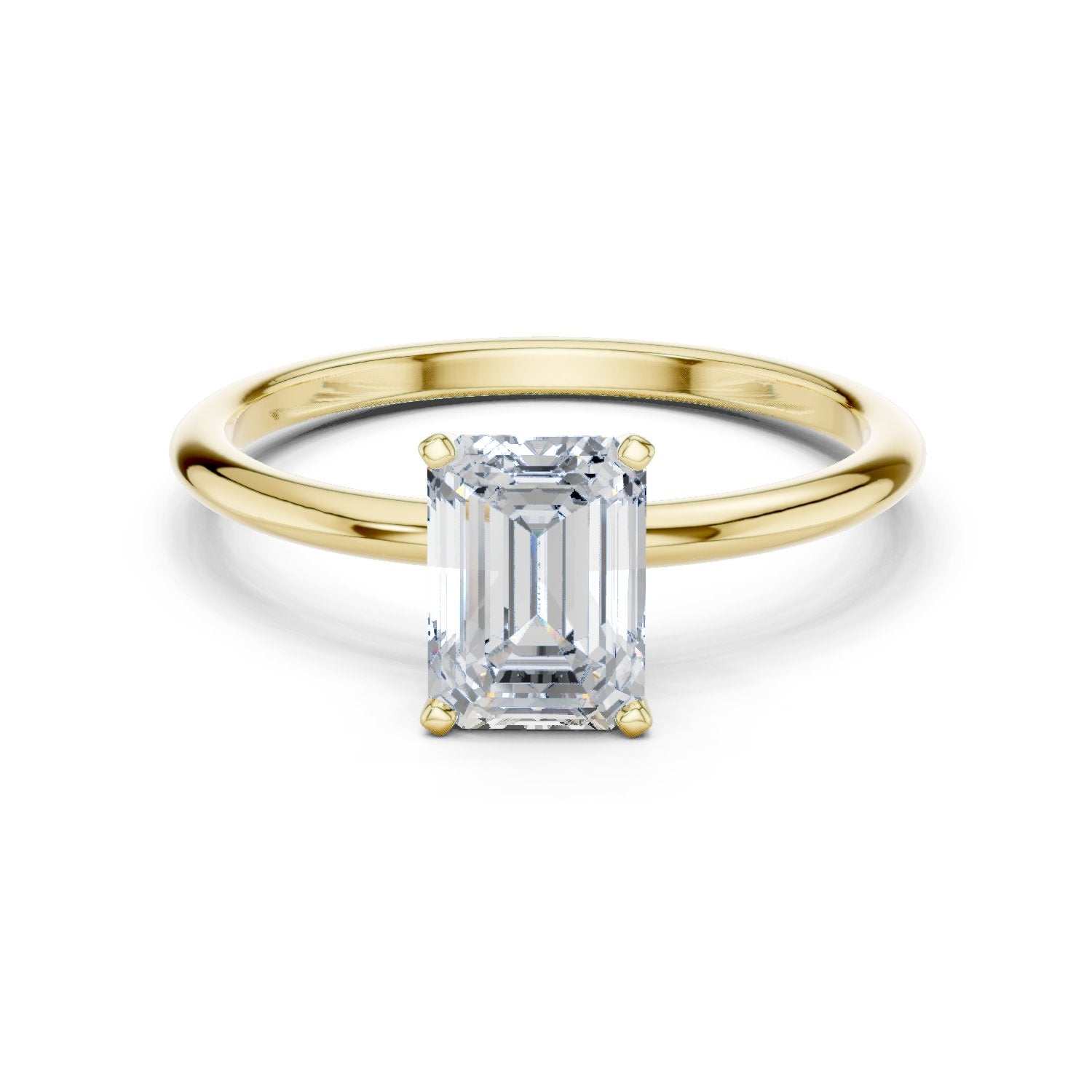 Classic Emerald Cut Solitaire Diamond Ring