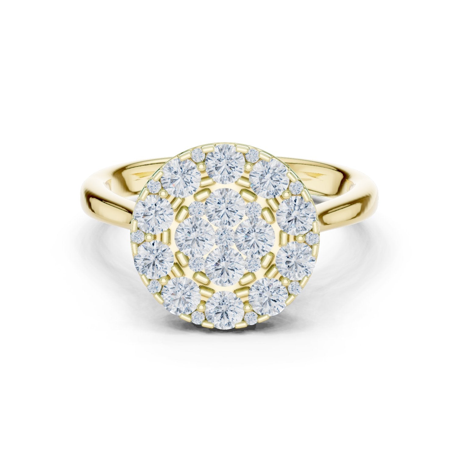 Round Diamond Cluster Halo Engagement Ring