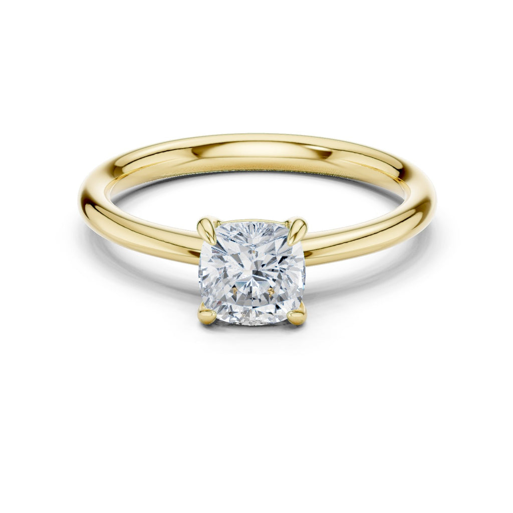 Cushion Cut Diamond Solitaire Engagement Ring
