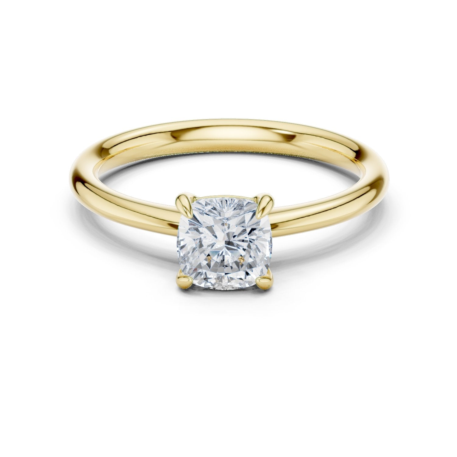 Cushion Cut Diamond Solitaire Engagement Ring