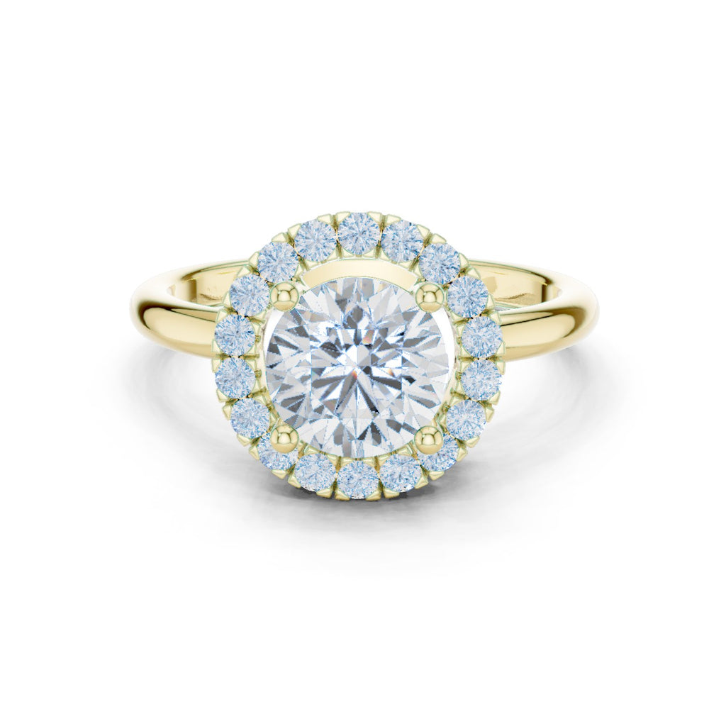 Round Diamond Bold Halo Engagement Ring