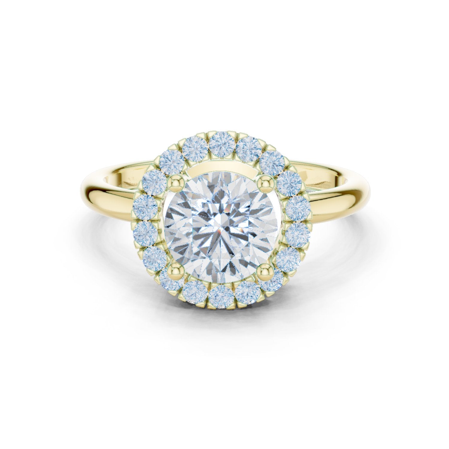 Round Diamond Bold Halo Engagement Ring