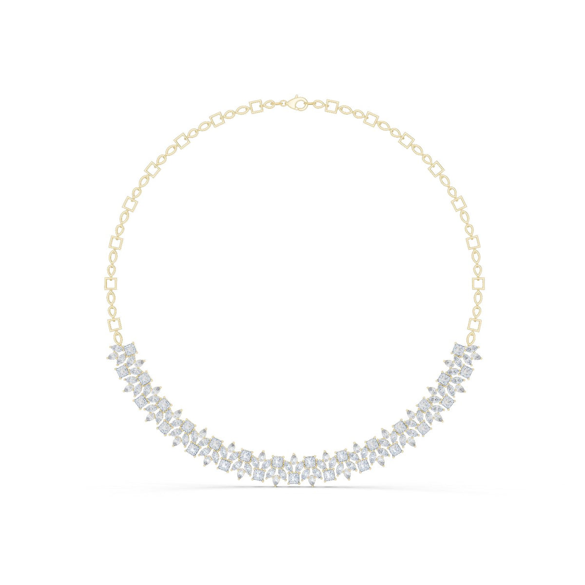 Marquise Chevron Tennis Diamond Necklace