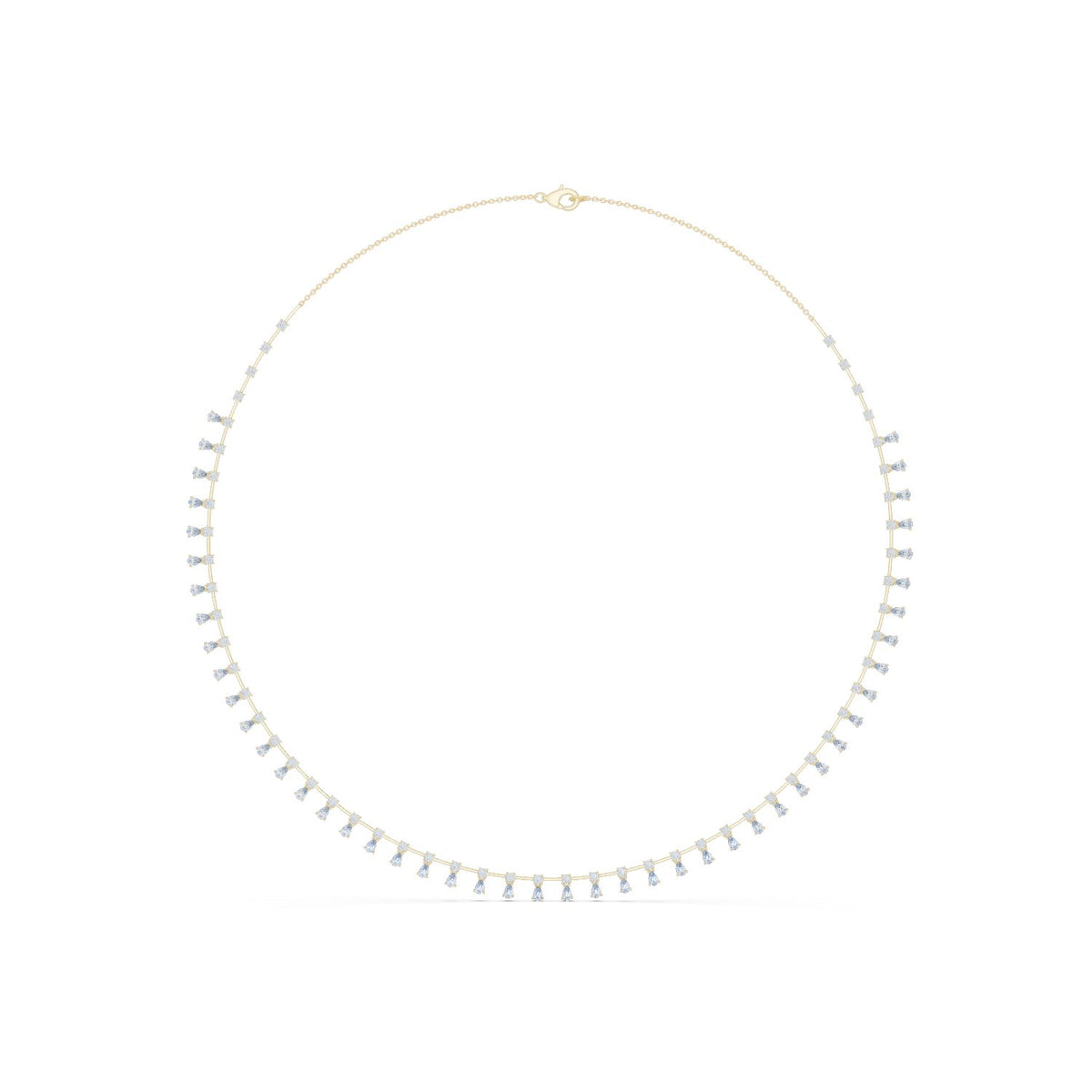 Pear Dangle Fringe Collar Necklace