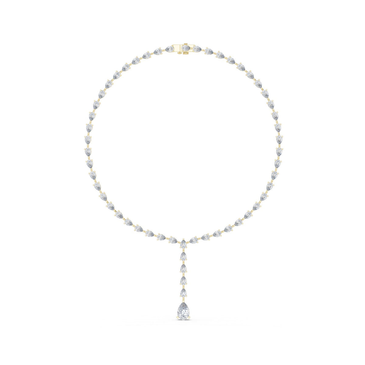 Oval and Baguette Alternating Tennis Necklace