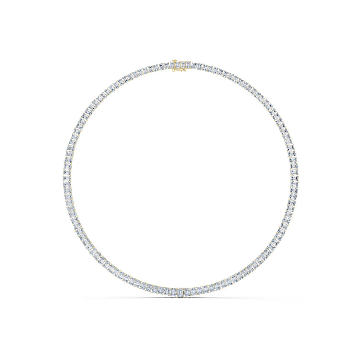 Emerald-Cut Collet Tennis Necklace