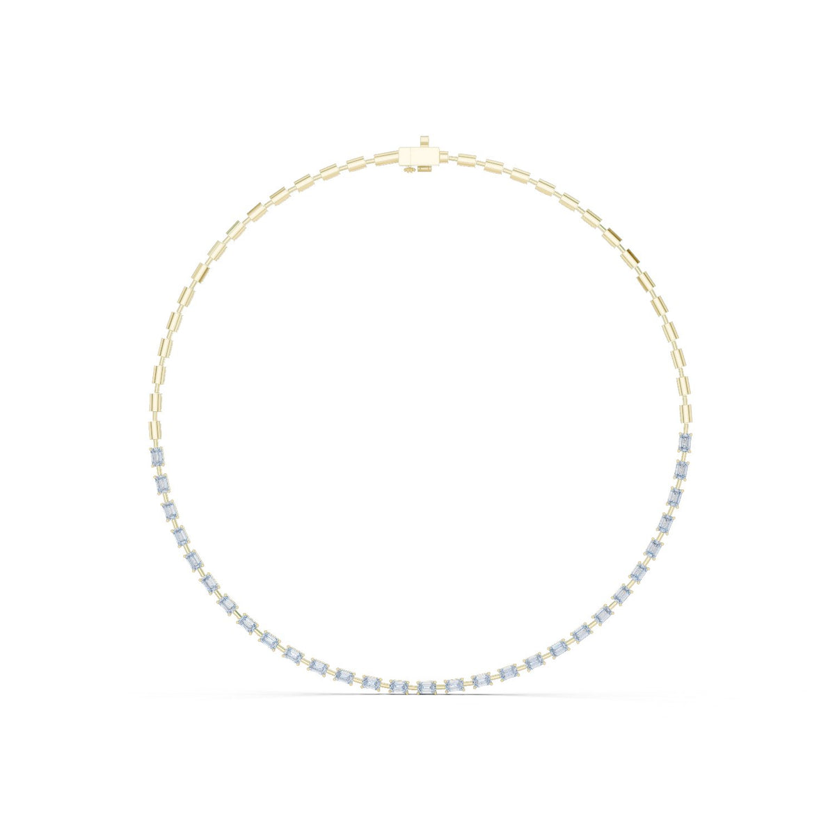 Baguette Bar Link Tennis Necklace