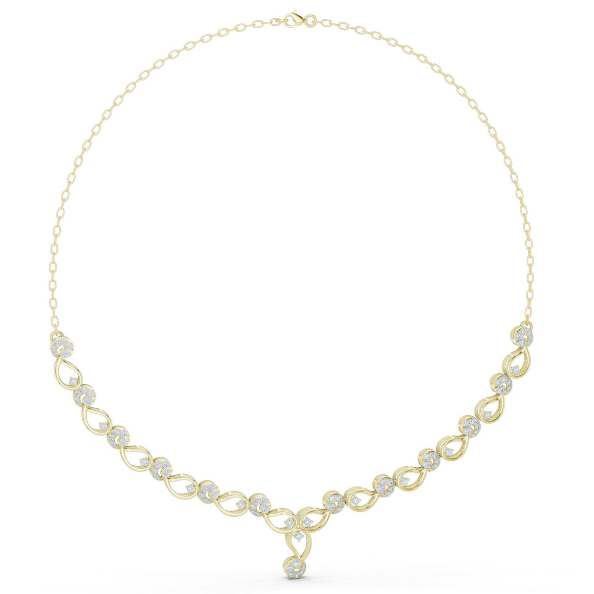 عقد متدلٍّ بحلقات إنفينيتي من الألماس in Yellow Gold - VYKA Diamonds