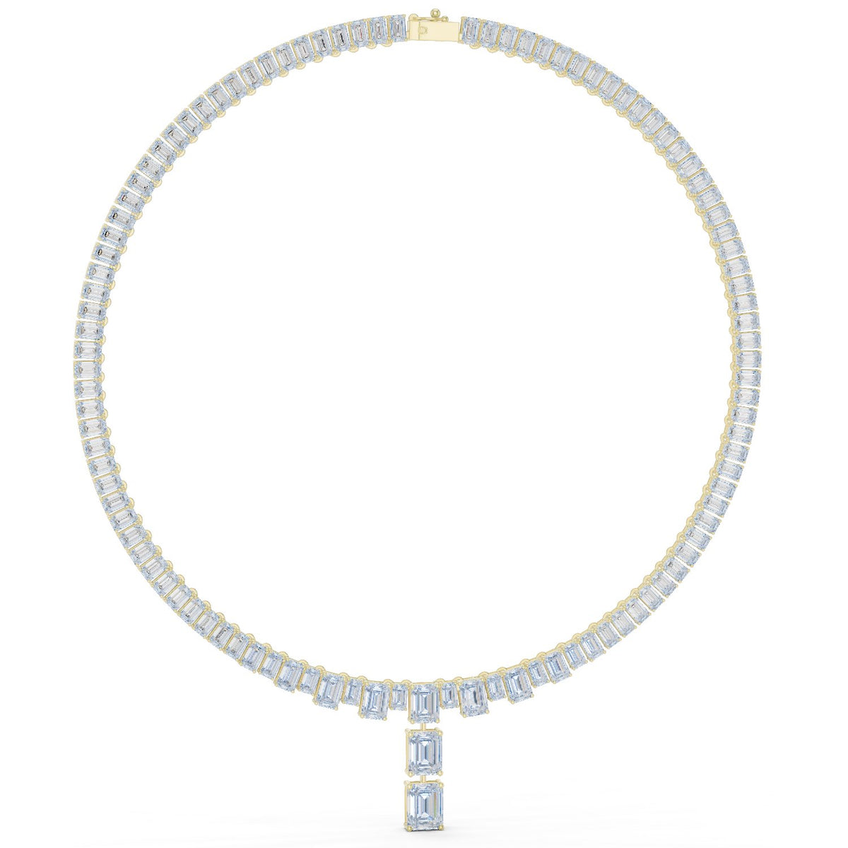 عقد تنس بألماس إمرلد مع قطعة متدلّية in Yellow Gold - VYKA Diamonds