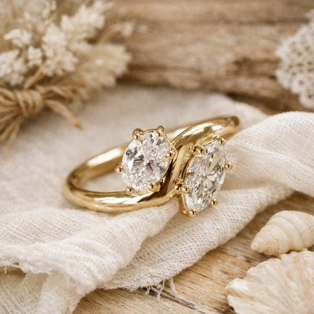 The Soleia Toi et Moi Ring - diamond engagement ring - VYKA Diamonds