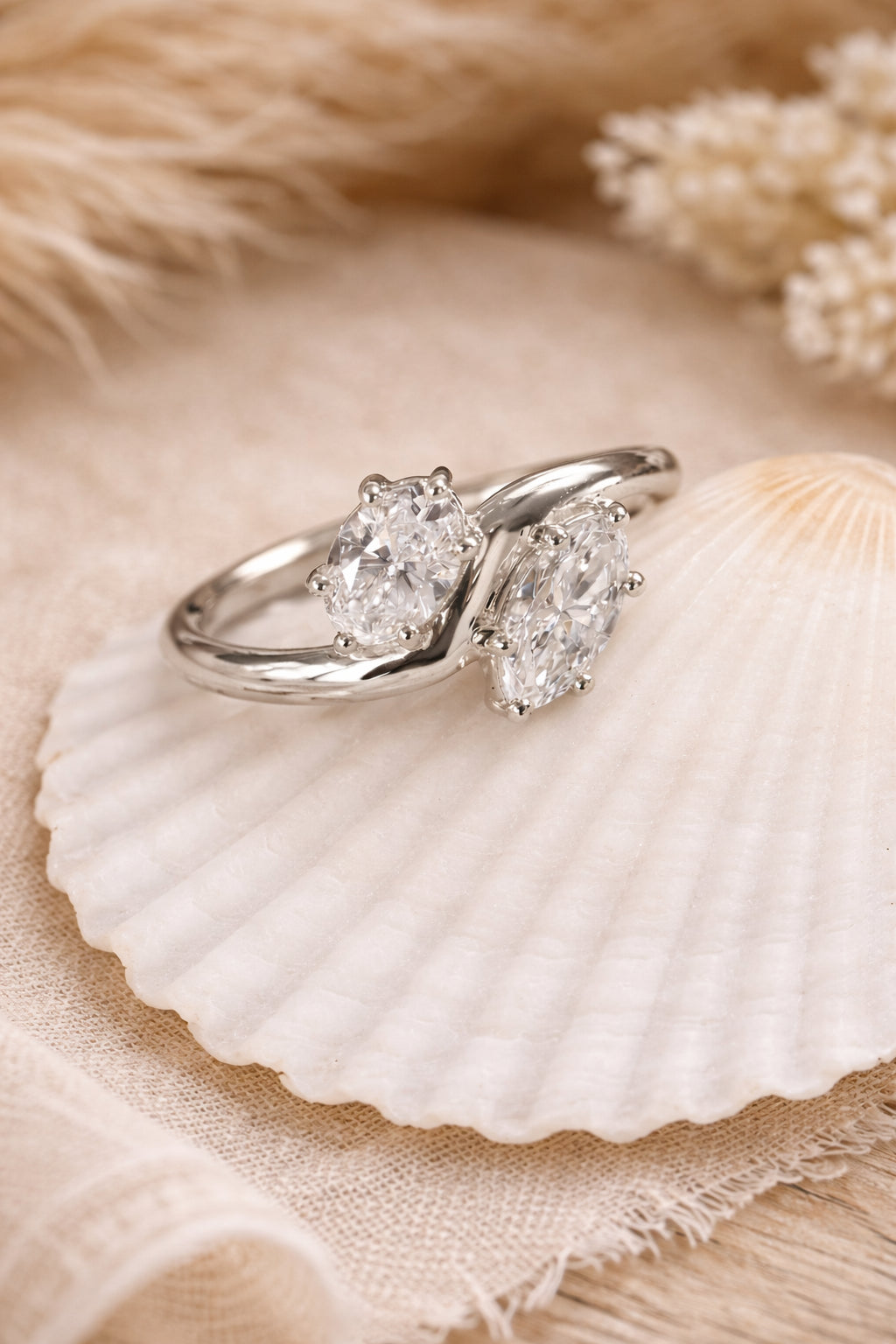 The Soleia Toi et Moi Ring - diamond engagement ring - VYKA Diamonds