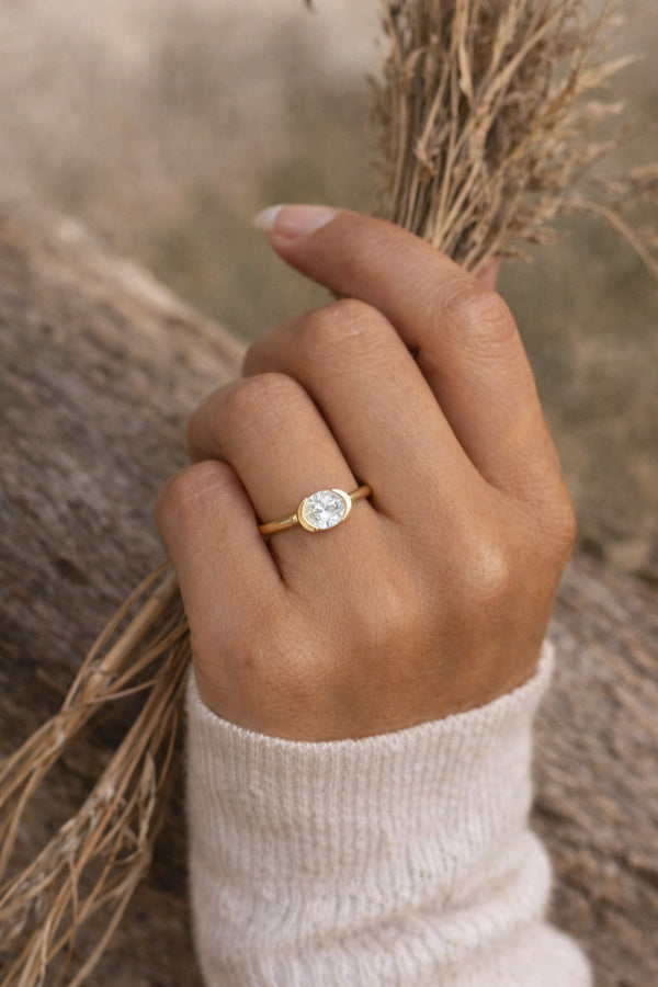 Solene Oval Ring - diamond engagement ring - VYKA Diamonds