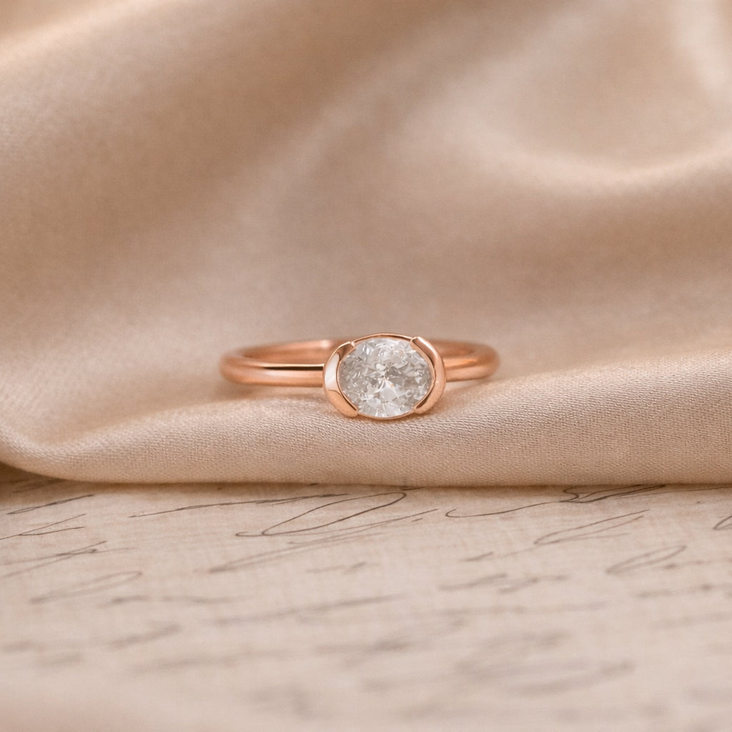 Solene Oval Ring - diamond engagement ring - VYKA Diamonds